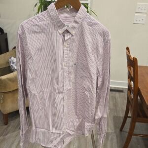 Lacoste Men's Casual Purple Striped Shirt